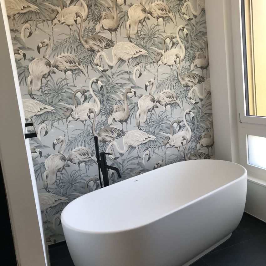 Tapete im Badezimmer